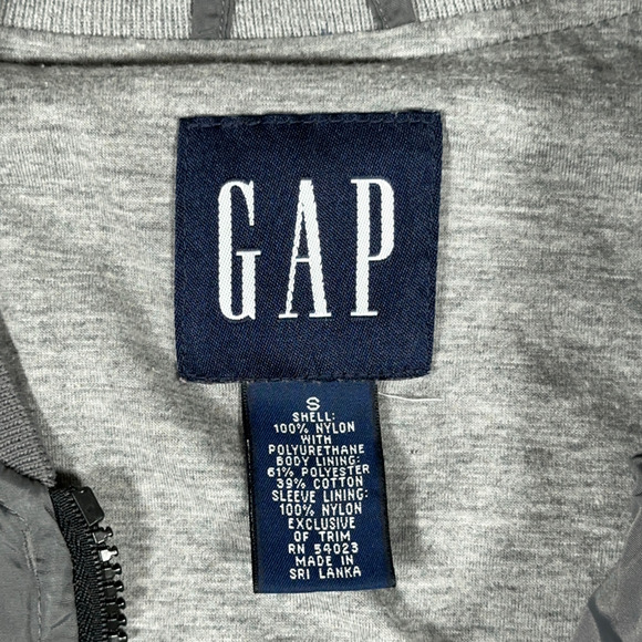 Vintage Gap Jacket Adult SMALL Gray Bomber MA1 Flight Nylon Military Y2K 90s - Picture 4 of 10